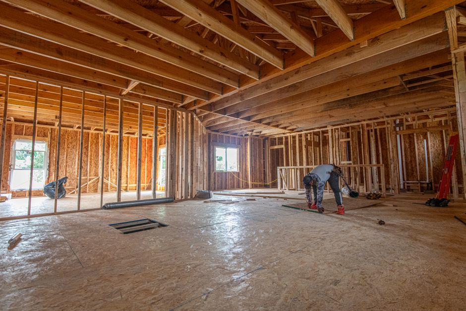 Construction framing for a major home addition